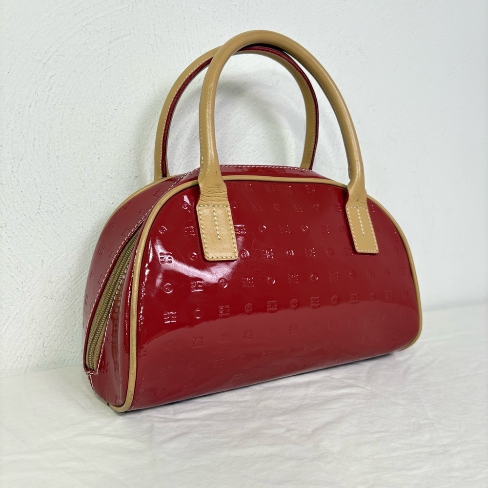 ARCADIA Patent Leather Dome Top Handle Satchel Bag Purse - Picture 3 of 16